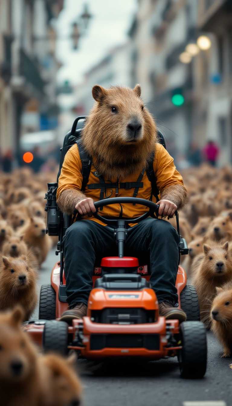 Unconventional Herd A CapybaraDriver Confronts a Swarm of His Own Kind