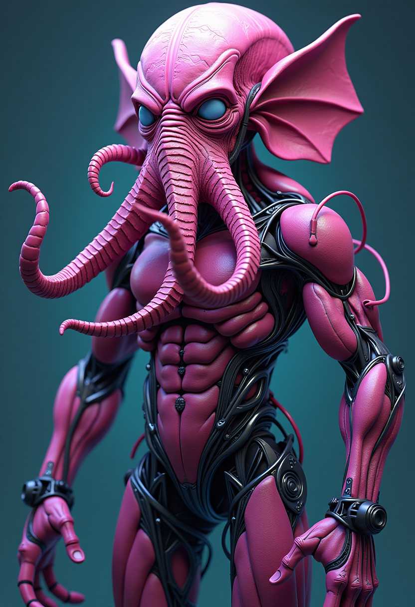 Cartoon artwork, Cthulhu cartoon, pixar art, sharp bright colours, cartoon style, Cult of Cthulhu, ((cyborg, cyberpunk)), steampunk, robotic parts, bright colours, reflection, ultra detailed, beautiful studio soft light, mannequin, rim light, vibrant details, luxurious, hyperrealistic, anatomical, muscles, cable electric wires, microchip, elegant, beautiful background, octane render, hr giger style, 8k, best quality, masterpiece, illustration, an extremely delicate and beautiful, extremely detailed, CG, unity, wallpaper, (realistic, photo-realistic:1.37), amazing cartoon, finely detail, masterpiece, best quality, official art, extremely detailed CG unity 8k wallpaper, absurd, incredible, disney character