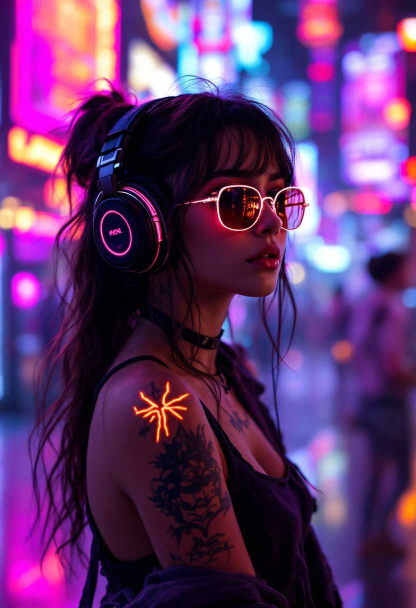 Neon Nights A Cyberpunk Portrait
