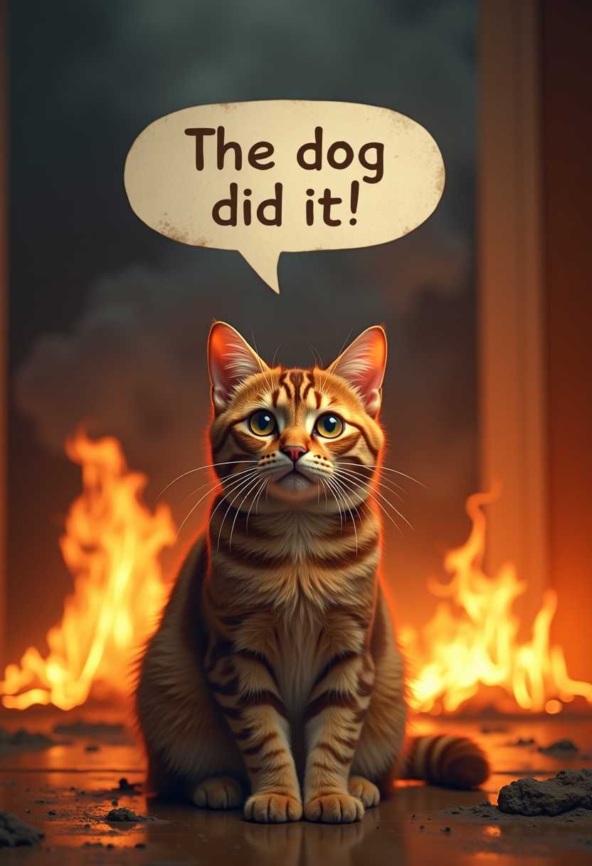 Cat Accused The Dog Did It Amidst a Blaze