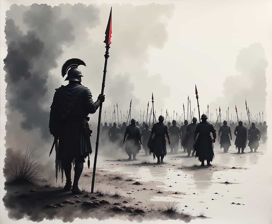 Legion of Spearman Marching into Battle