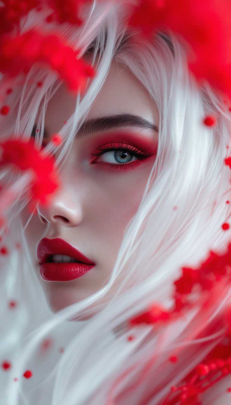 cinematic, stunning, gorgeous, masterpiece, high quality, (best quality:1.1) ,
red, white, black, girls,  creative, pure beauty
absurd_res, hi_res, intricate details, hyperdetailed, very aesthetic, dramatic angle, dynamic composition, (high saturated colors:1.5), perfectly balanced ligth and shadows, extremely high resolution