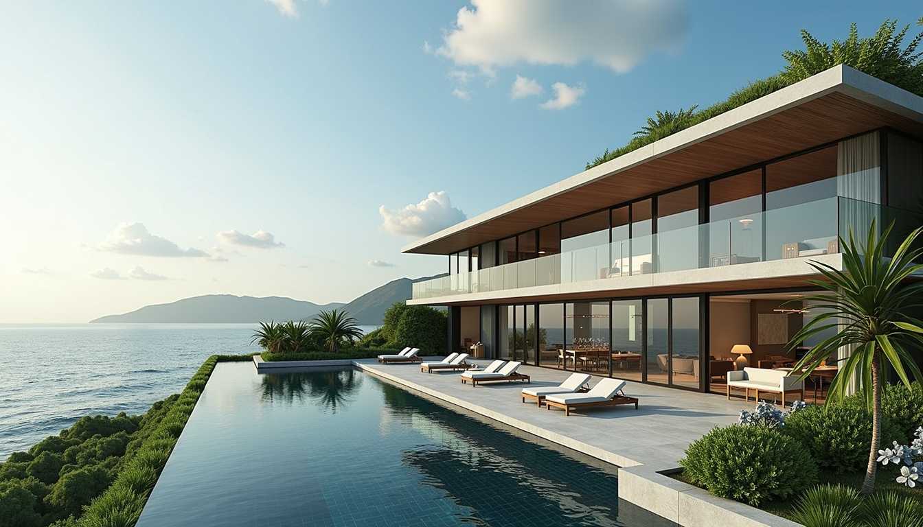 Create an image of a real, luxurious hotel, 'Moi International Airport Hotel', situated on the picturesque Tsunza Peninsula, overlooking the airport and surrounding landscape. The hotel should have a sleek, modern design with a focus on sustainability and eco-friendliness. The image should showcase the hotel's unique features, such as:A grand entrance with a large glass façade and a dramatic staircaseA rooftop infinity pool with a panoramic view of the airport and surrounding landscapeA lush, green rooftop garden with native plants and a water featureA modern, minimalist lobby with a large reception desk and comfortable seating areasA variety of rooms and suites with floor-to-ceiling windows, comfortable beds, and state-of-the-art amenitiesA rooftop restaurant and bar with a glass ceiling and outdoor seating areaA fitness center and spa with a focus on wellness and relaxationA convenient, high-tech check-in and check-out processThe image should also capture the hotel's proximity to the airport and the surrounding attractions, such as the beach, park, or city center. The overall atmosphere should be one of luxury, comfort, and relaxation, with a focus on providing an exceptional experience for travelers and tourists.