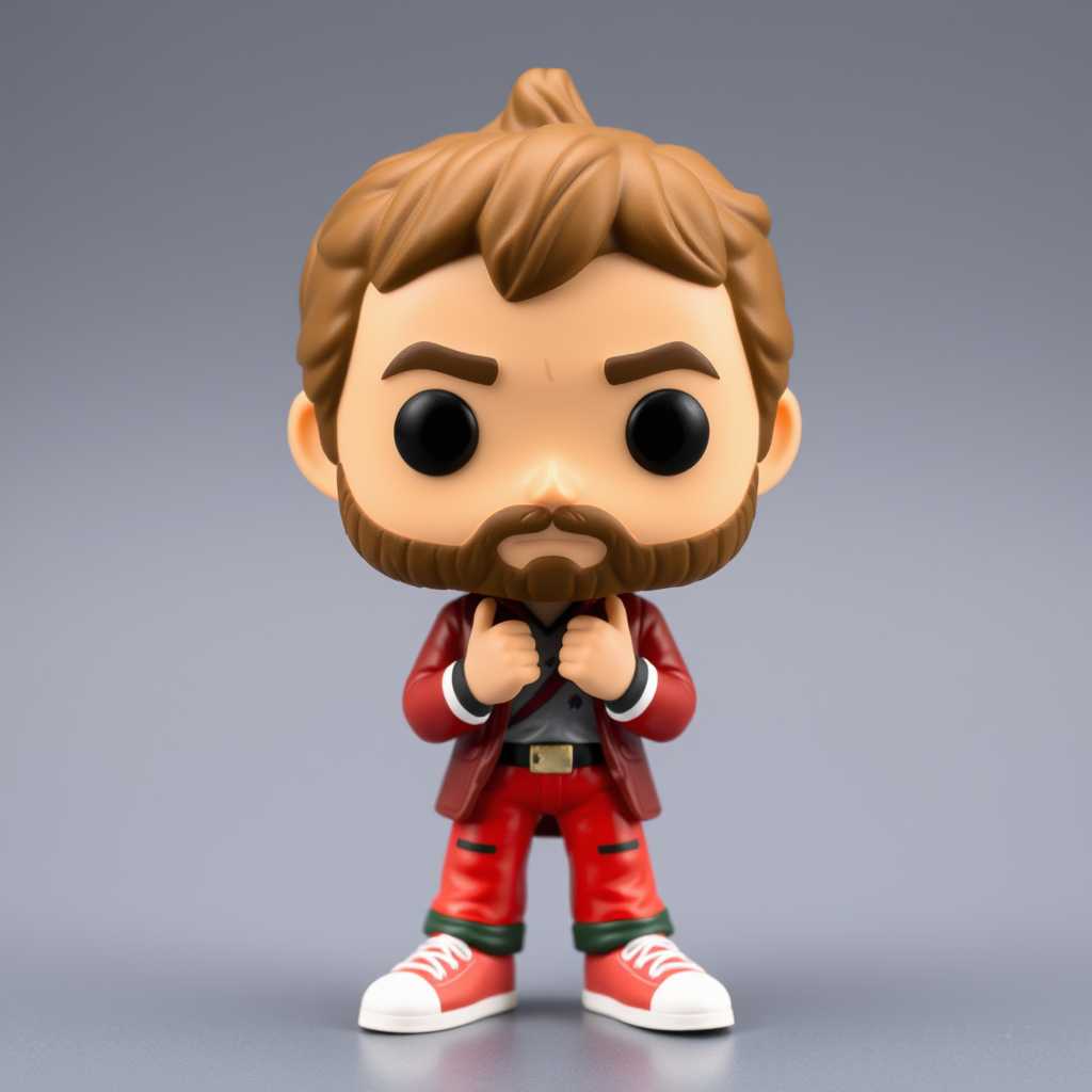 VincentD casual dressed as a Funkipop figurine