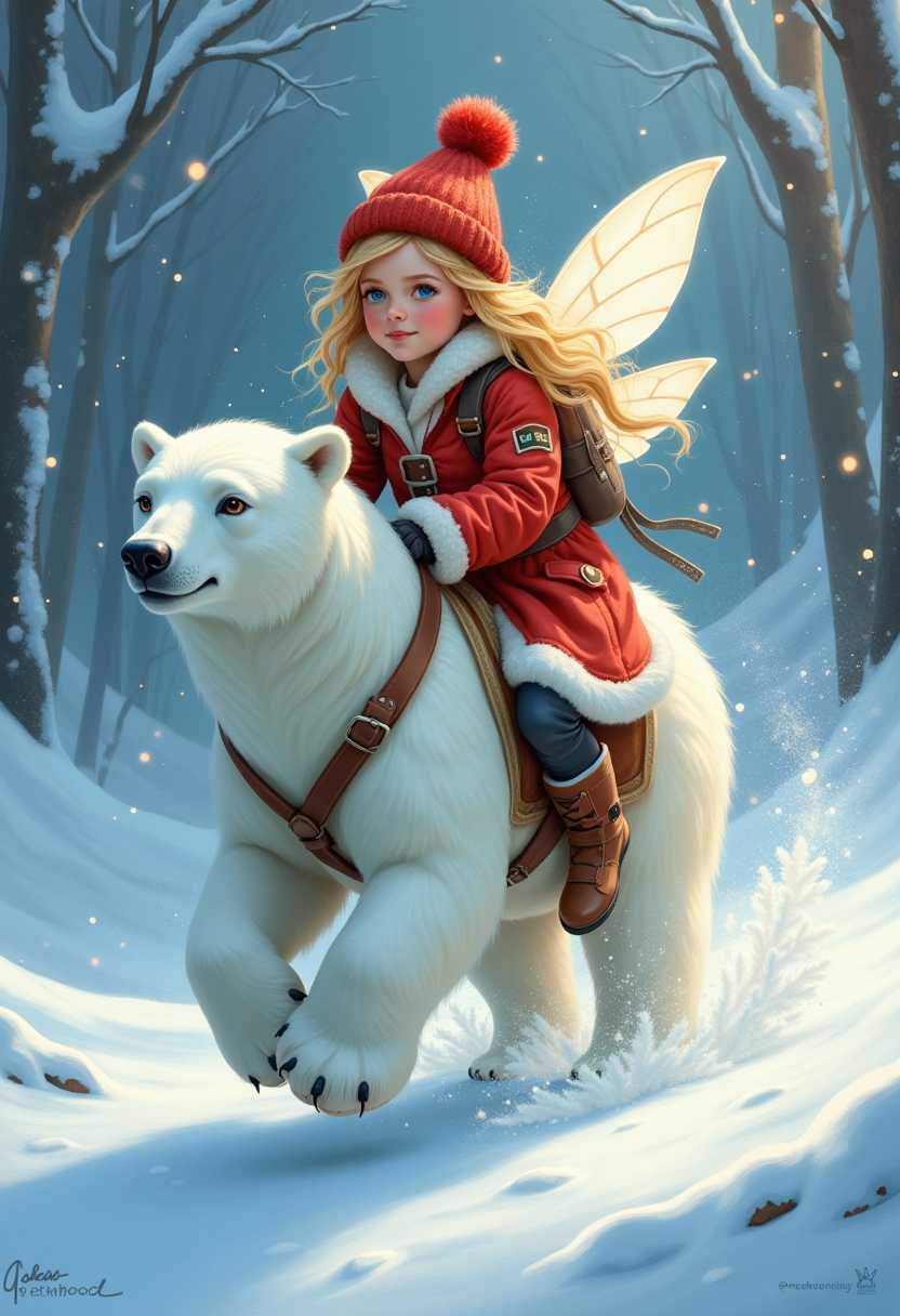 Winter Fairy's Polar Bear Ride