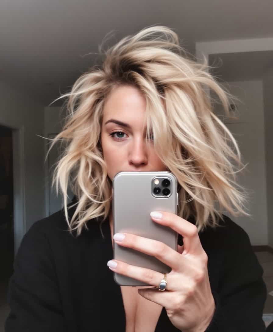 IMG_1199.HEIC selfie, wild blond messy hair
