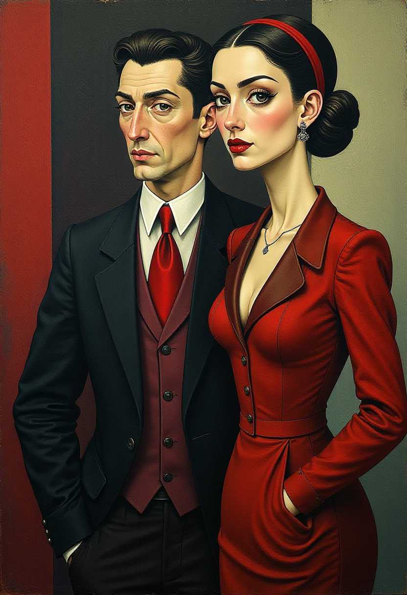 Millicent Bystander and Jewel Thief, a painting by a russian cubist artist