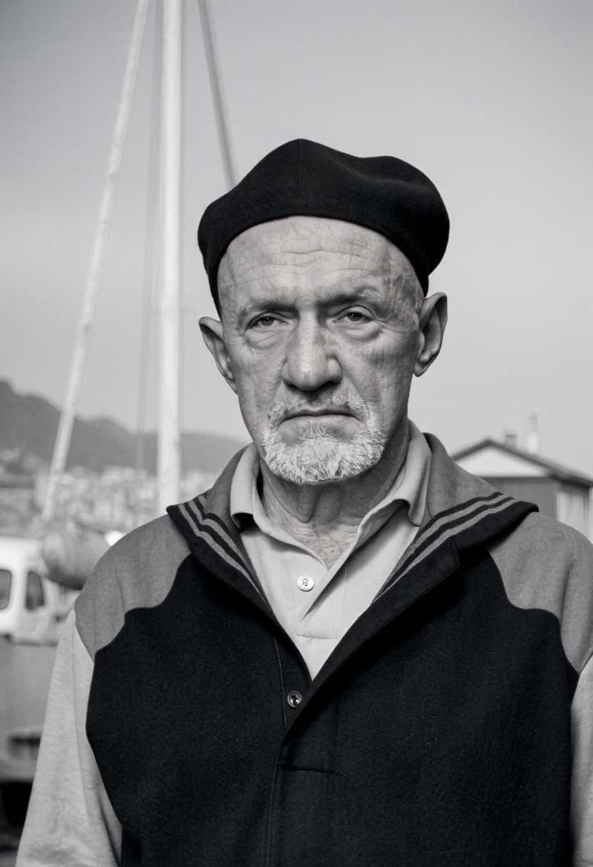 Old Man Wearing Hat and Vest