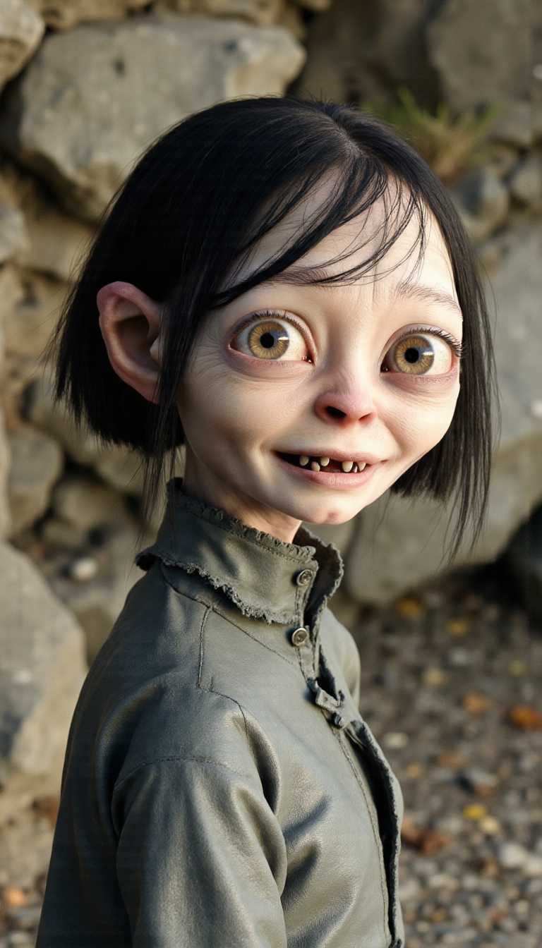 Cute Anime Girl with Big Eyes and Short Hair