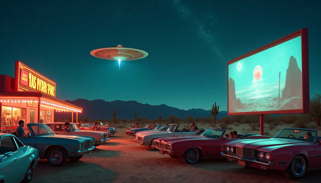UFO Sighting at DriveIn Theater Aliens Invade Classic Cars