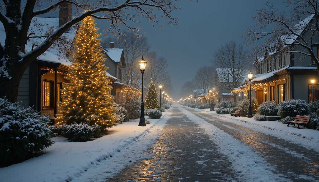 aidmaMJ6.1,  a Christmas-themed canvas,Suitable for printing- It can be old town full of snow at night and lights everywhere- it could be a Christians tree