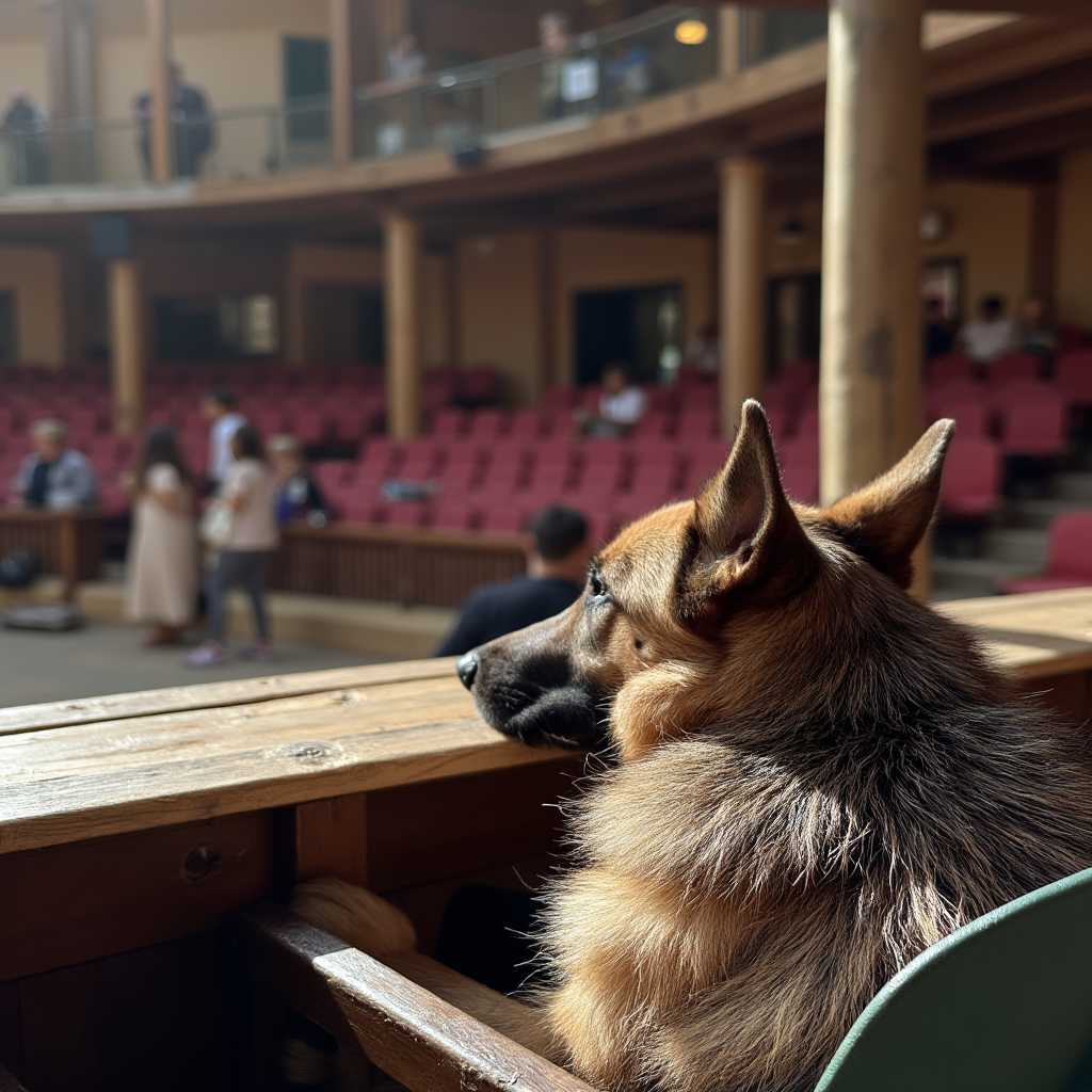 Curious Canine at the Theater