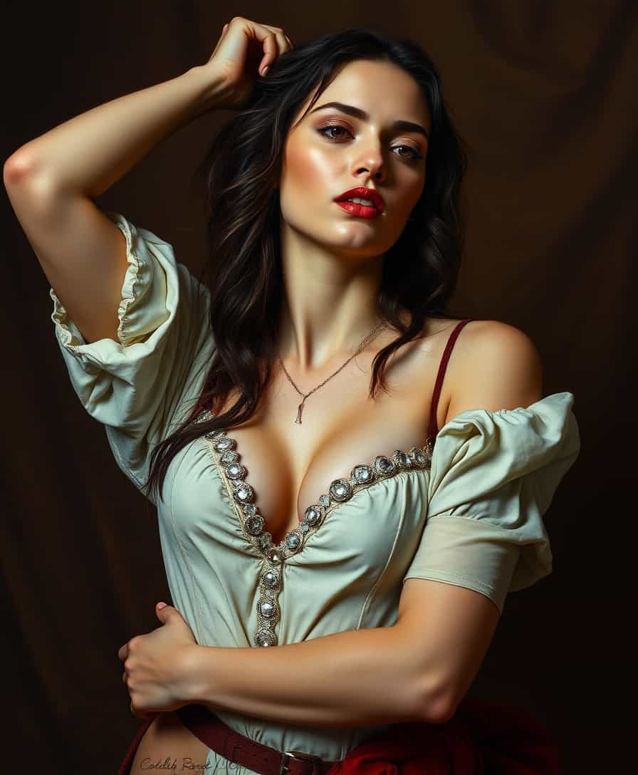 Sexy Woman. Renaissance Portraiture.