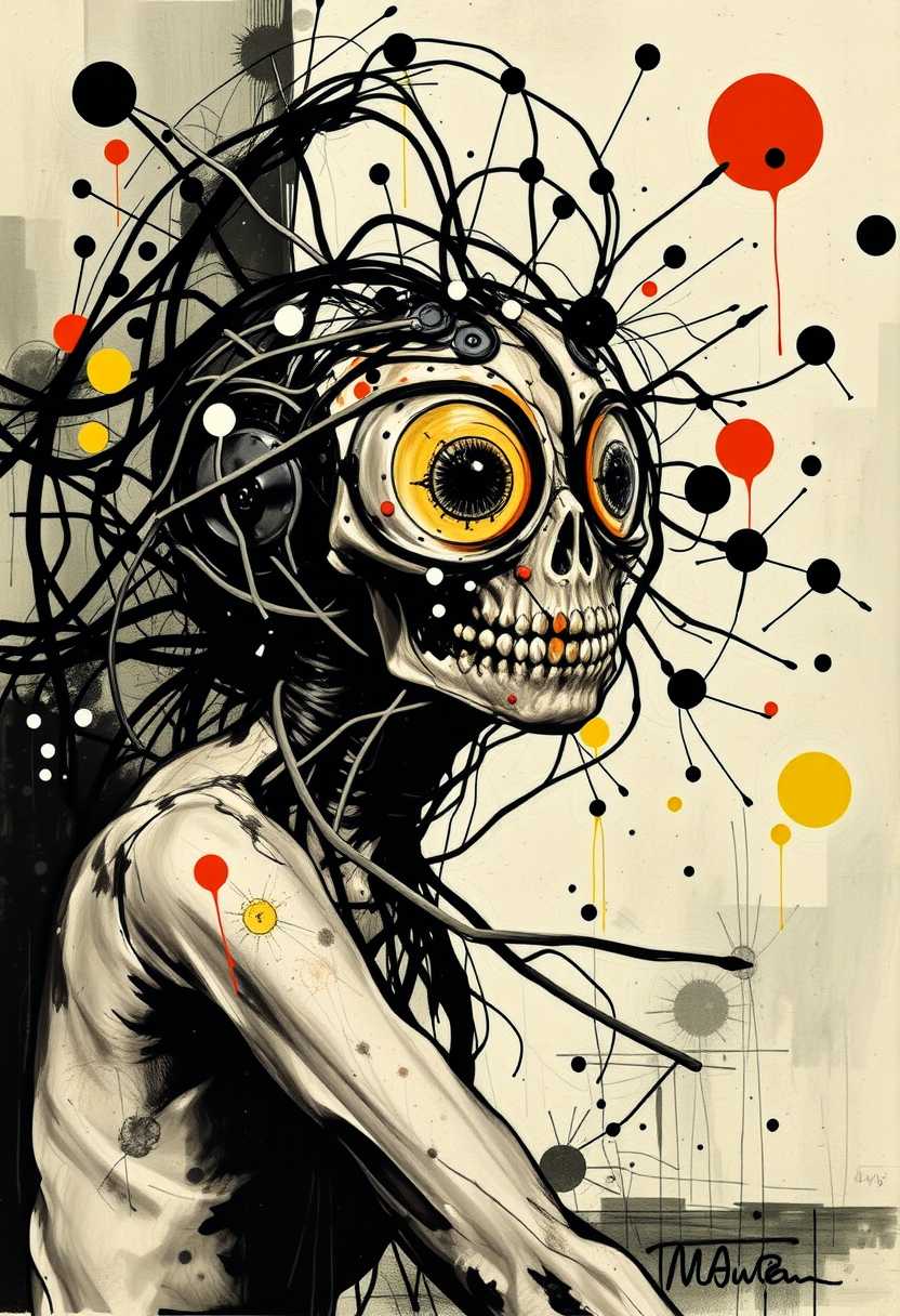 In art, automatism refers to creating art without conscious thought, accessing material from the unconscious mind as part of the creative process