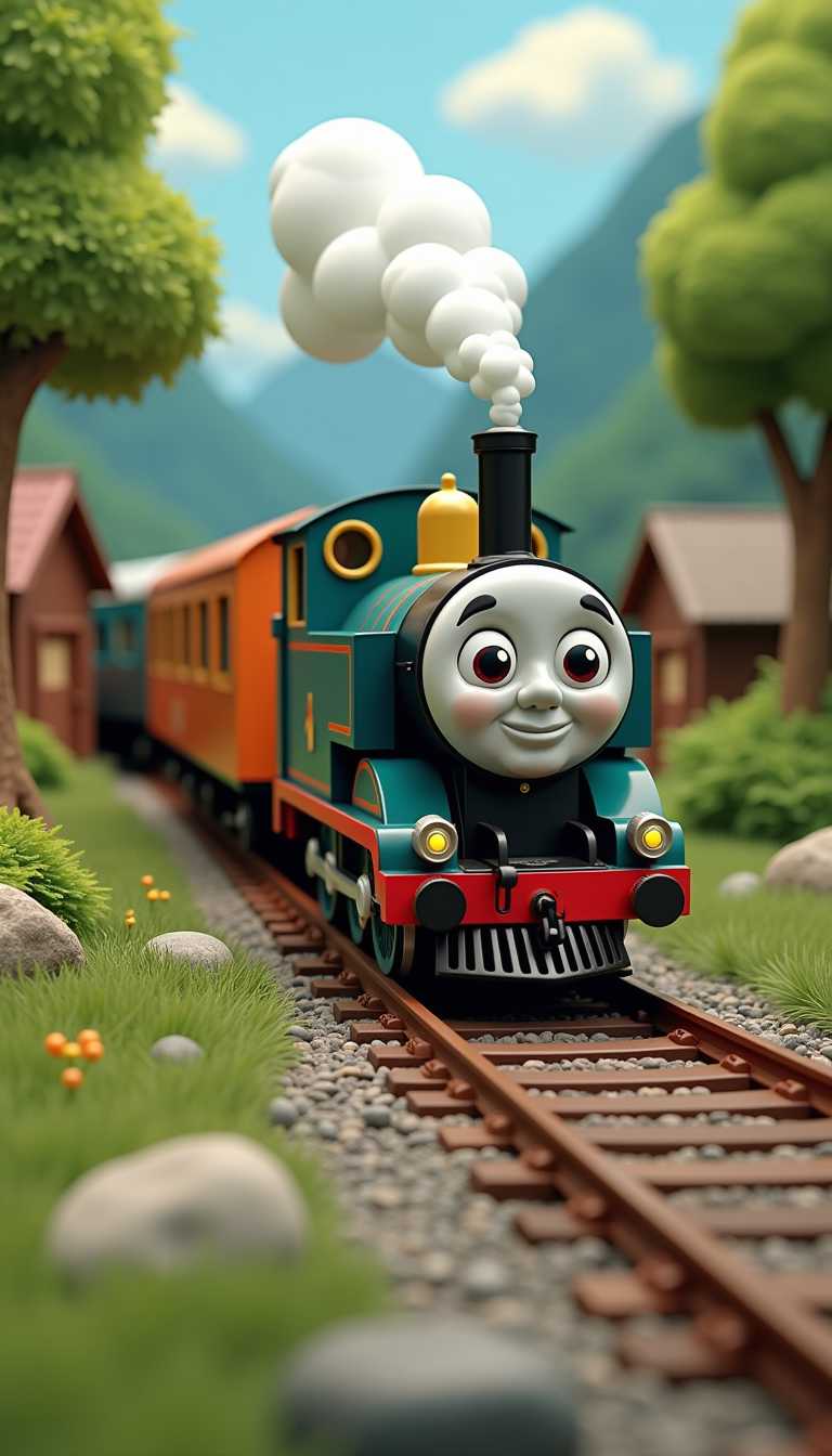 cartoon train set diorama hypnosis