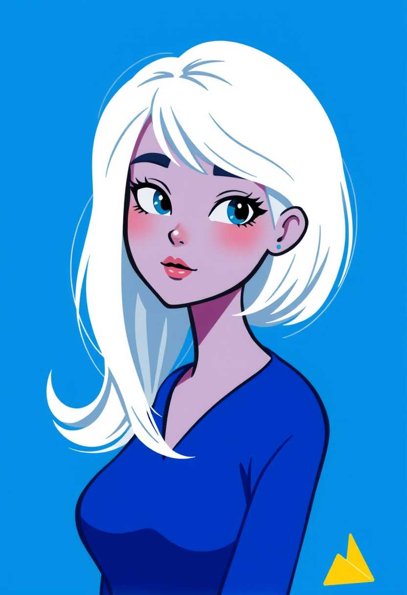 Stylized Anime Character Illustration A Blonde Girl with Blue Eyes