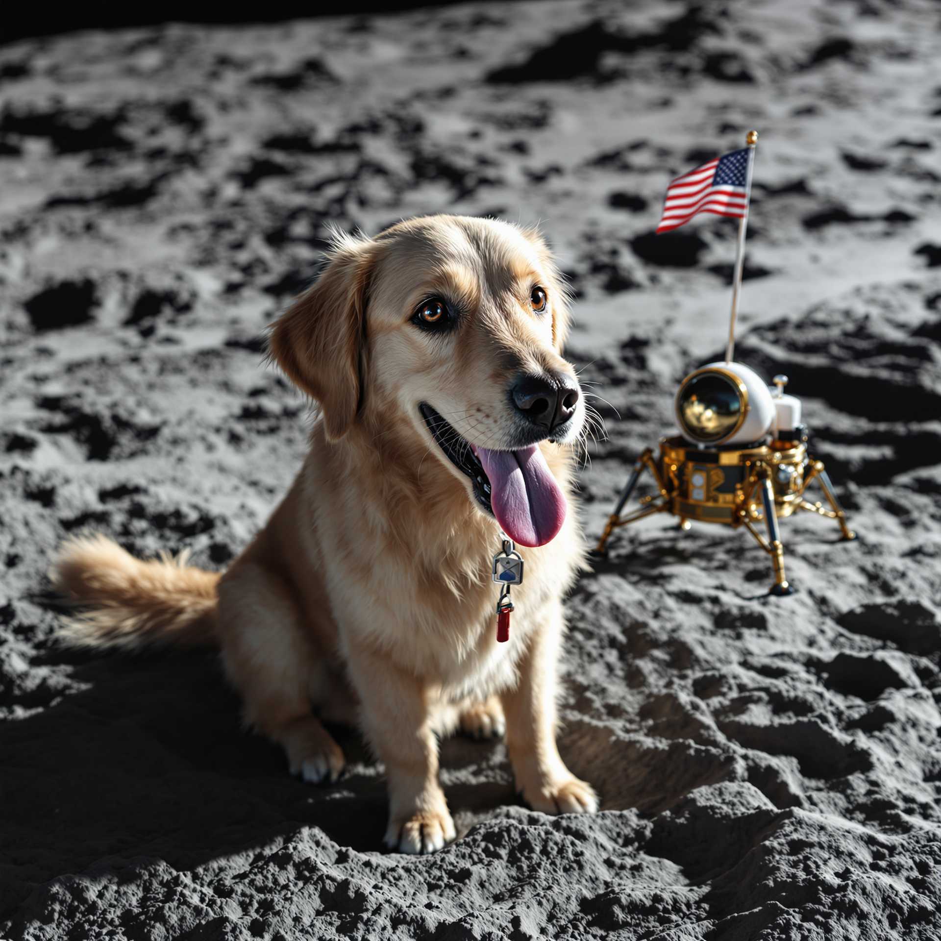 Golden Retriever on the Moon