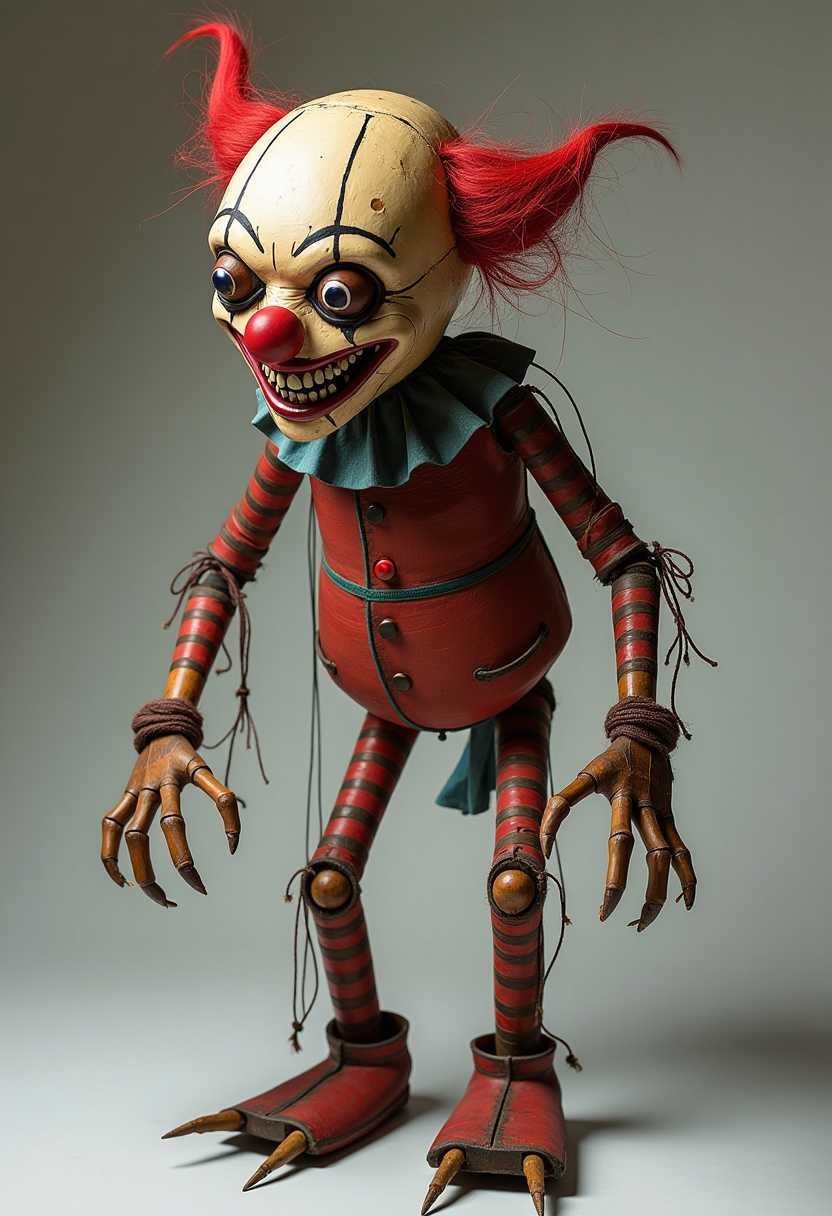 Clown Doll with Red Hair and Red Shoes
