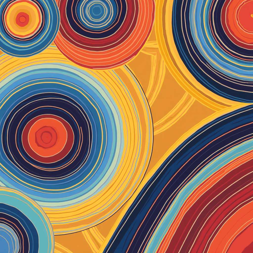  create a colorful abstract circules and lines designs. 