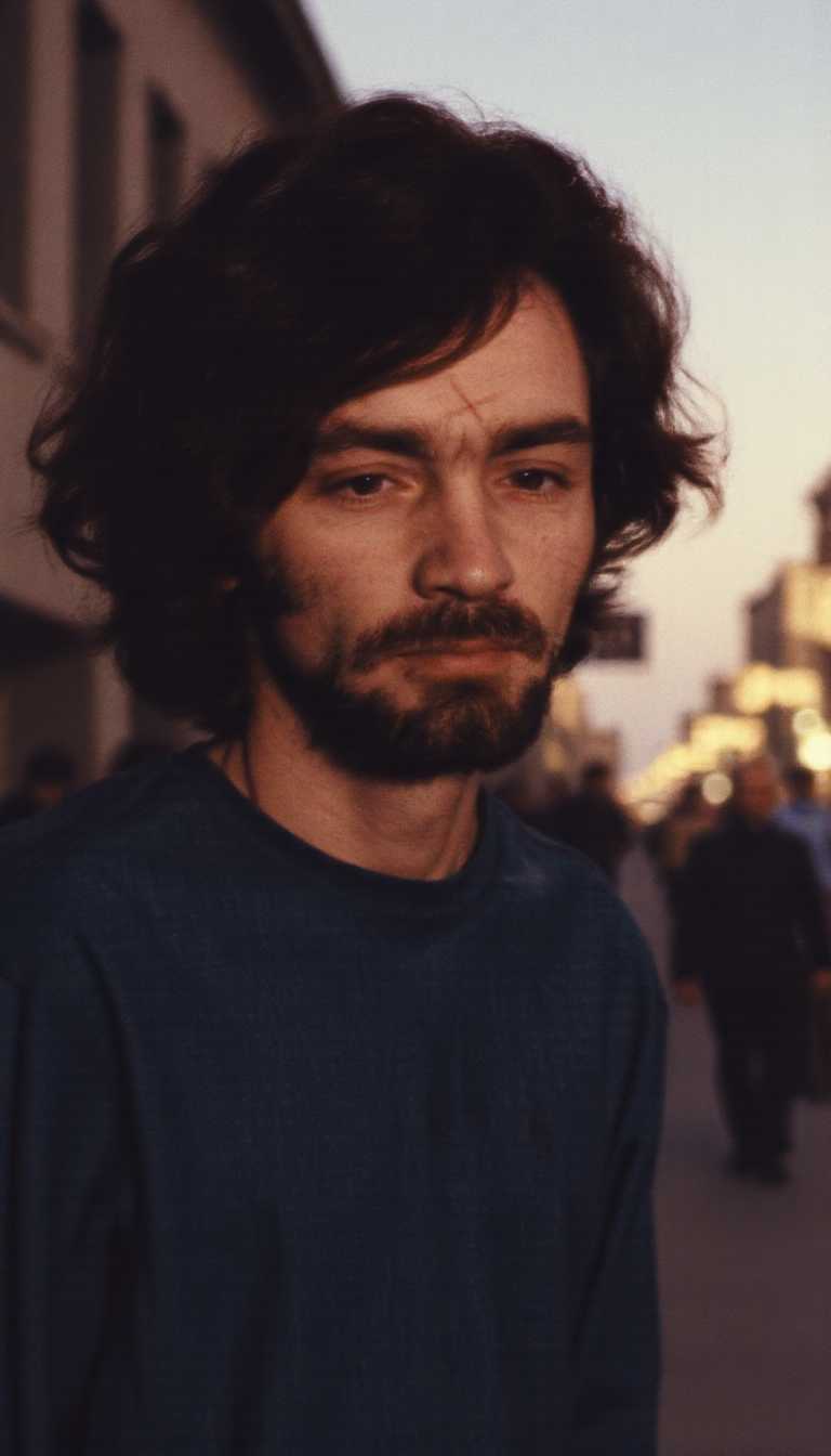 young hippy guy, 1960s, los angeles, closeup face portrait, dramatic pov and lighting, city lights