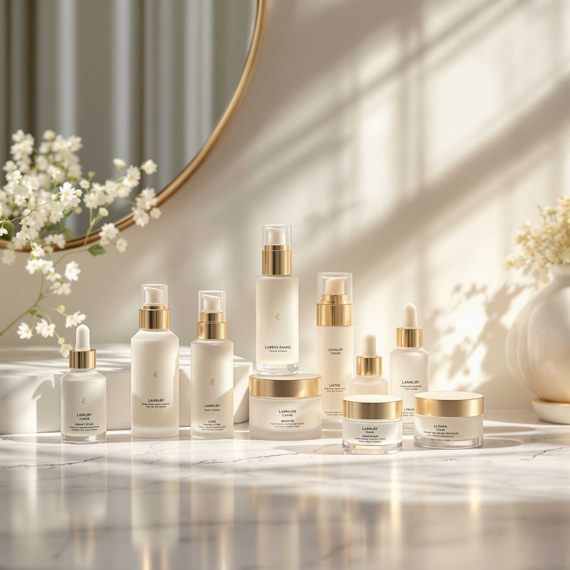 Elegant Skincare Collection in Soft Light