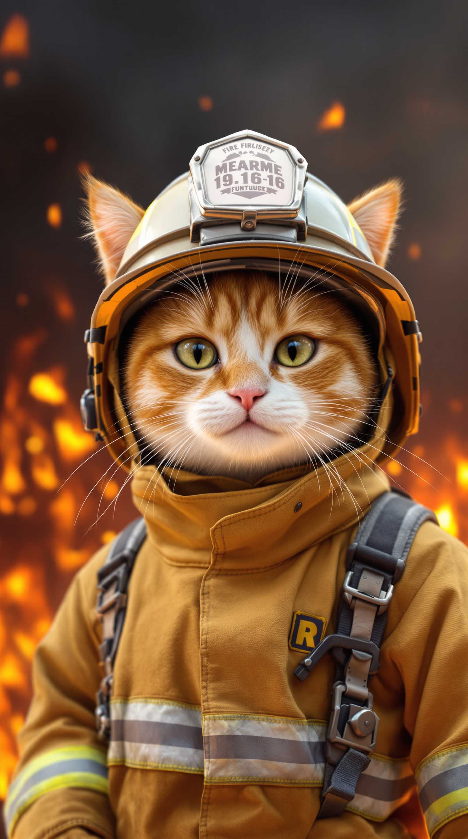 Brave Cat Firefighter