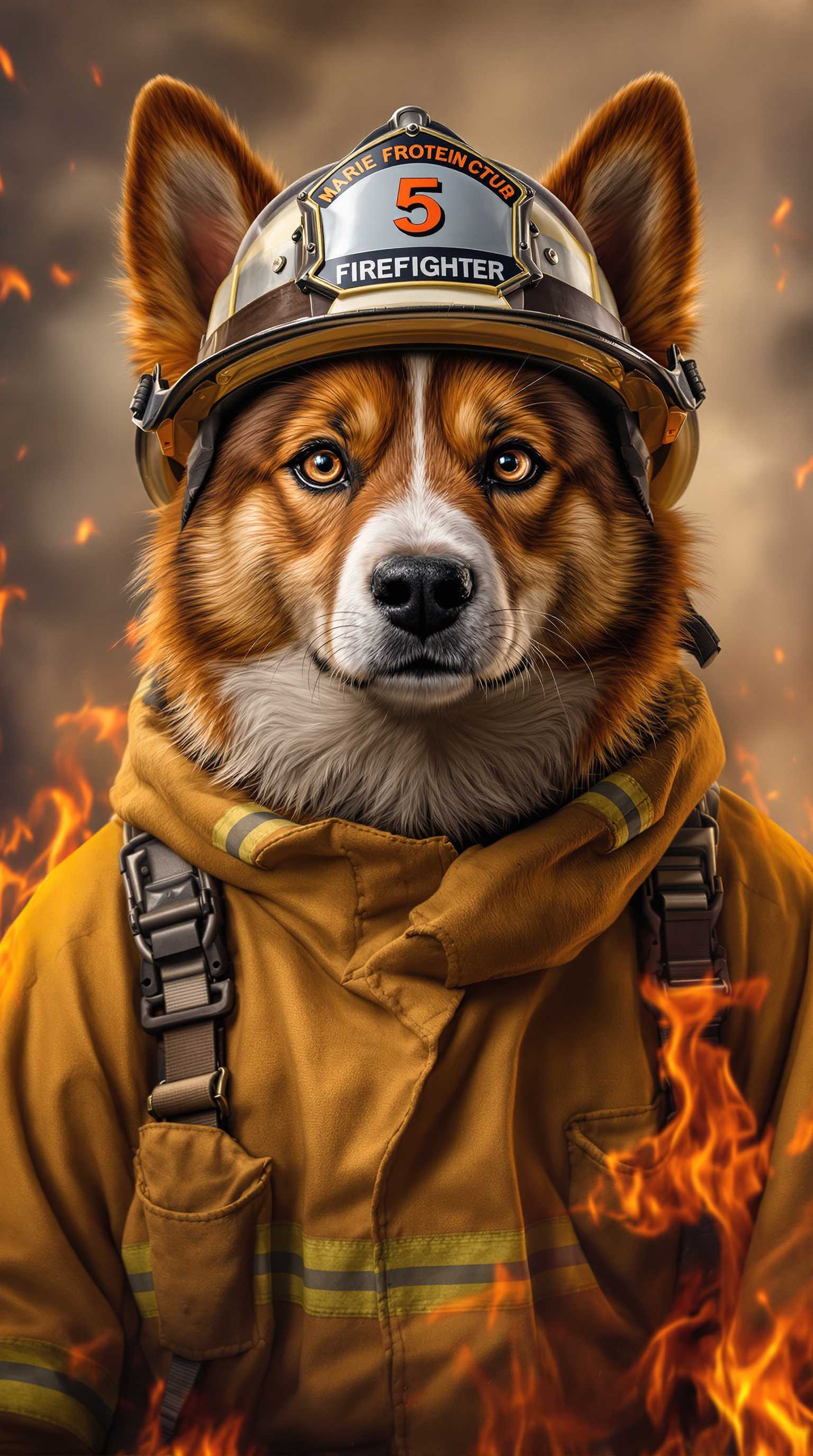 **Firefighter Corgi: A Hero in Flames**