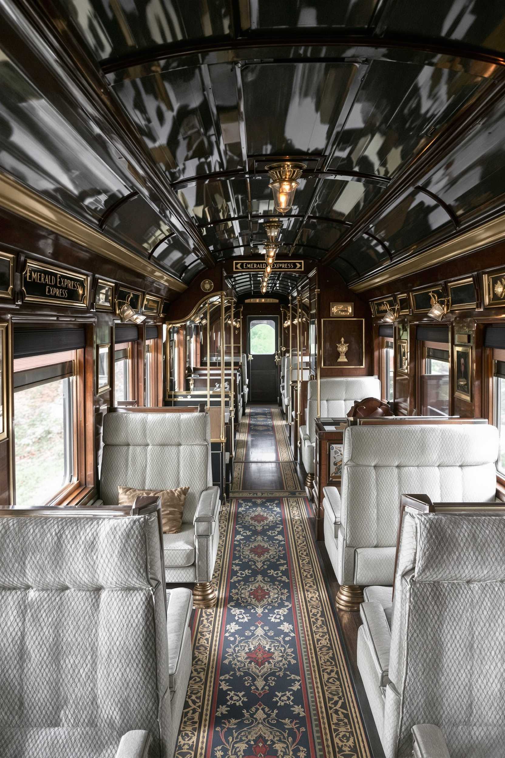 

The luxury 1920's syleEmerald Express train car.

