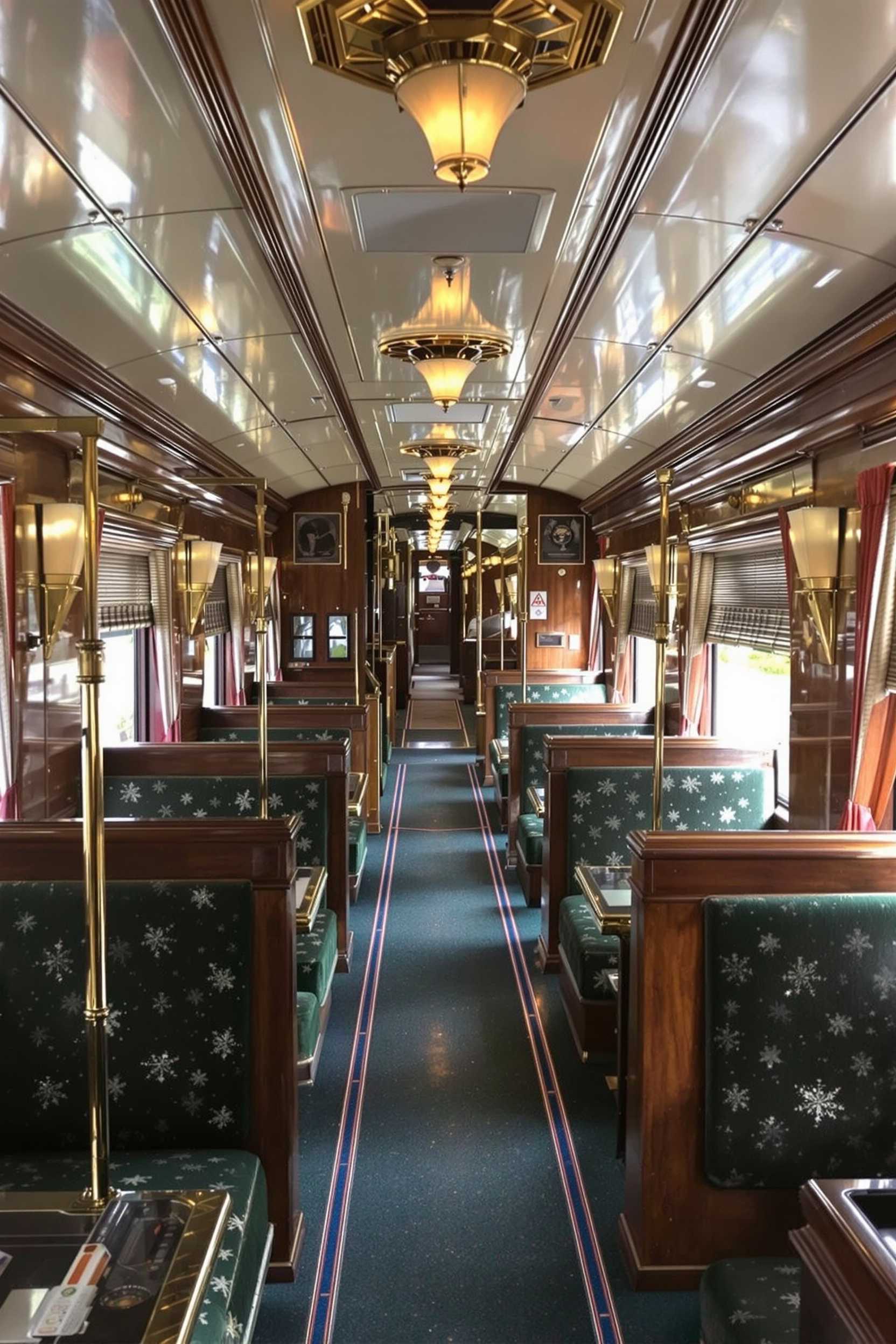 

The luxury 1920's style Emerald Express train car.

