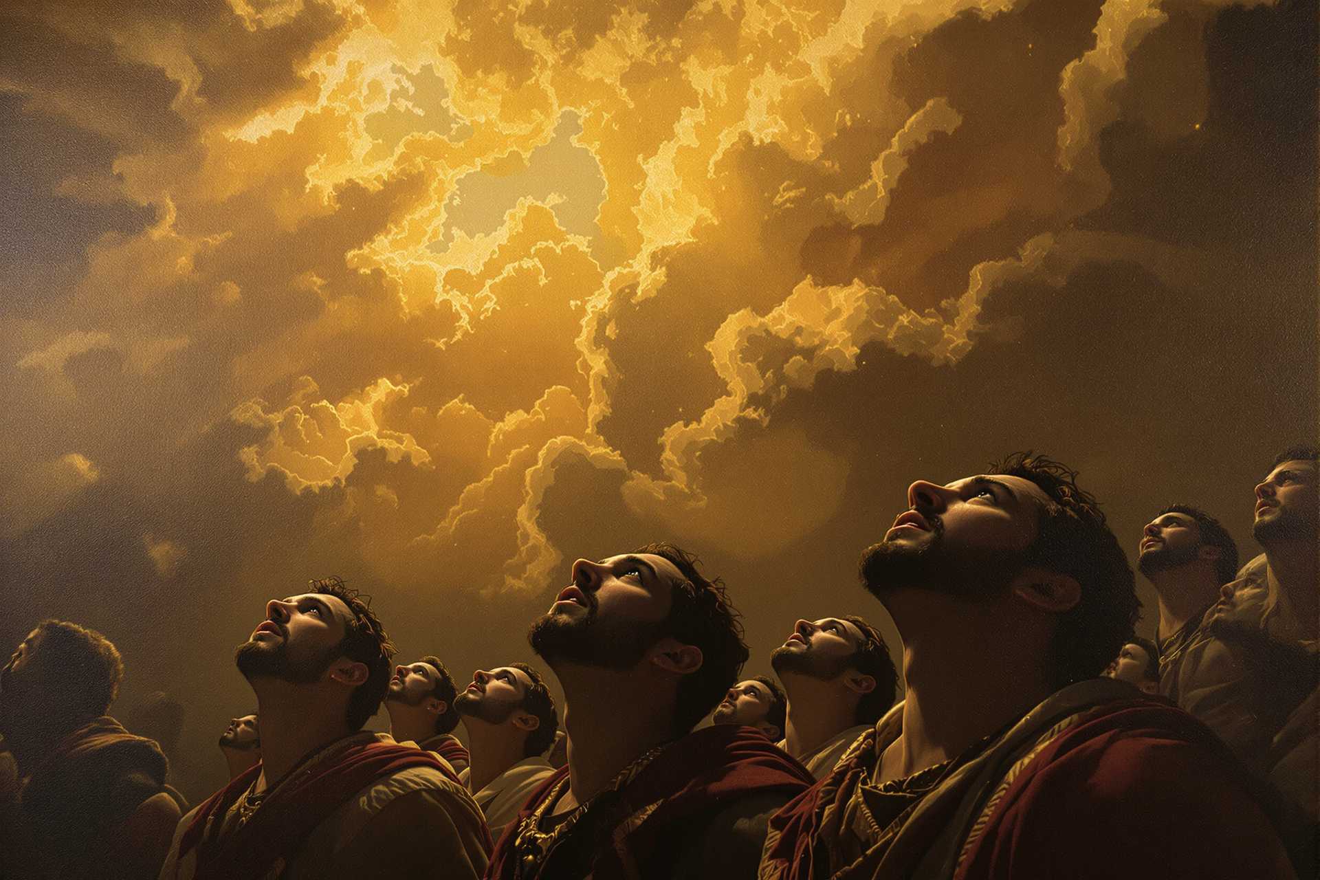 


"A Renaissance-style painting of a crowd of 10 people looking up towards the sky with expressions of awe, devotion, and reverence. The crowd is depicted with intricate details, wearing traditional clothing from the Renaissance period, with realistic faces full of emotion. Dramatic chiaroscuro lighting enhances the scene, casting deep shadows and illuminating their faces in a warm, almost divine glow.Superman comes down to earth.The sky above is vast and majestic, creating a sense of mystery and wonder. The atmosphere is intense, capturing the human spirit in a moment of deep admiration and spiritual yearning, as painted by a master artist from the Renaissance era.

