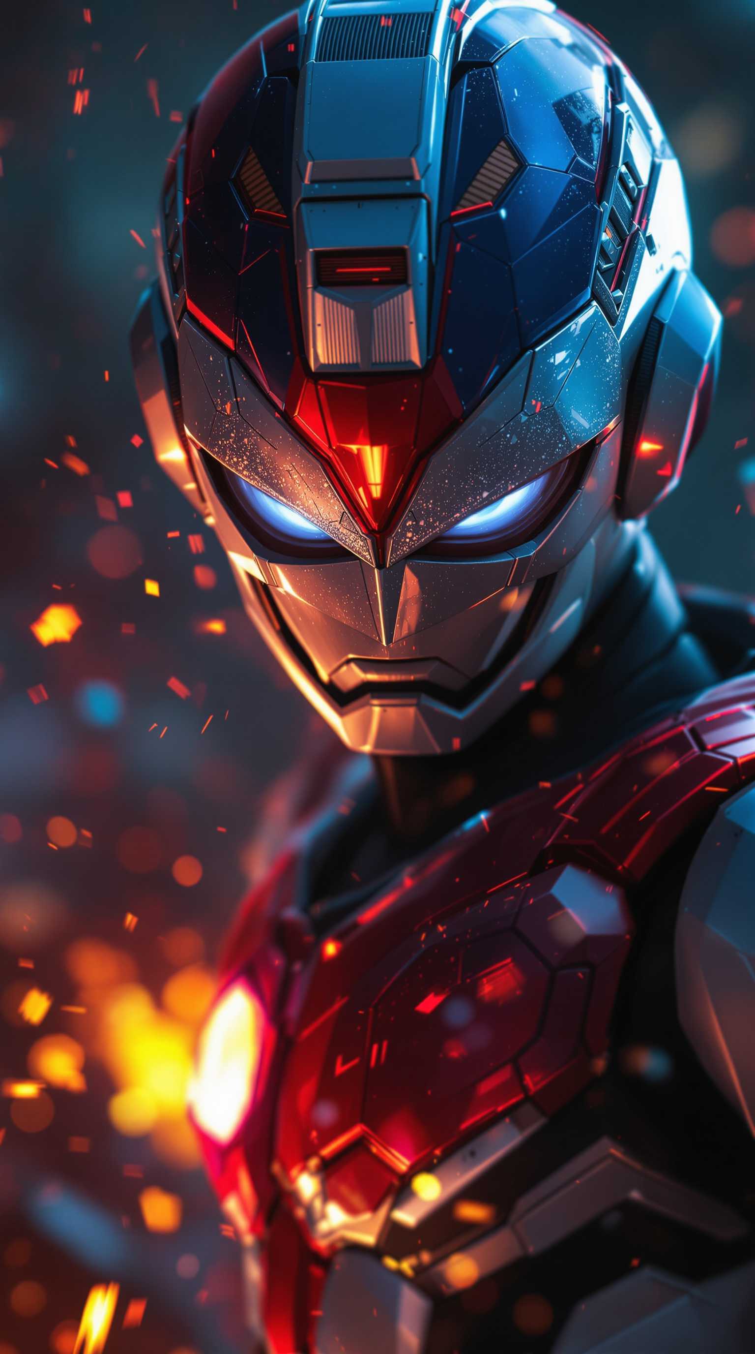 a very realistic version of megaman, in the style of sci-fi action movie, hyper realistic
