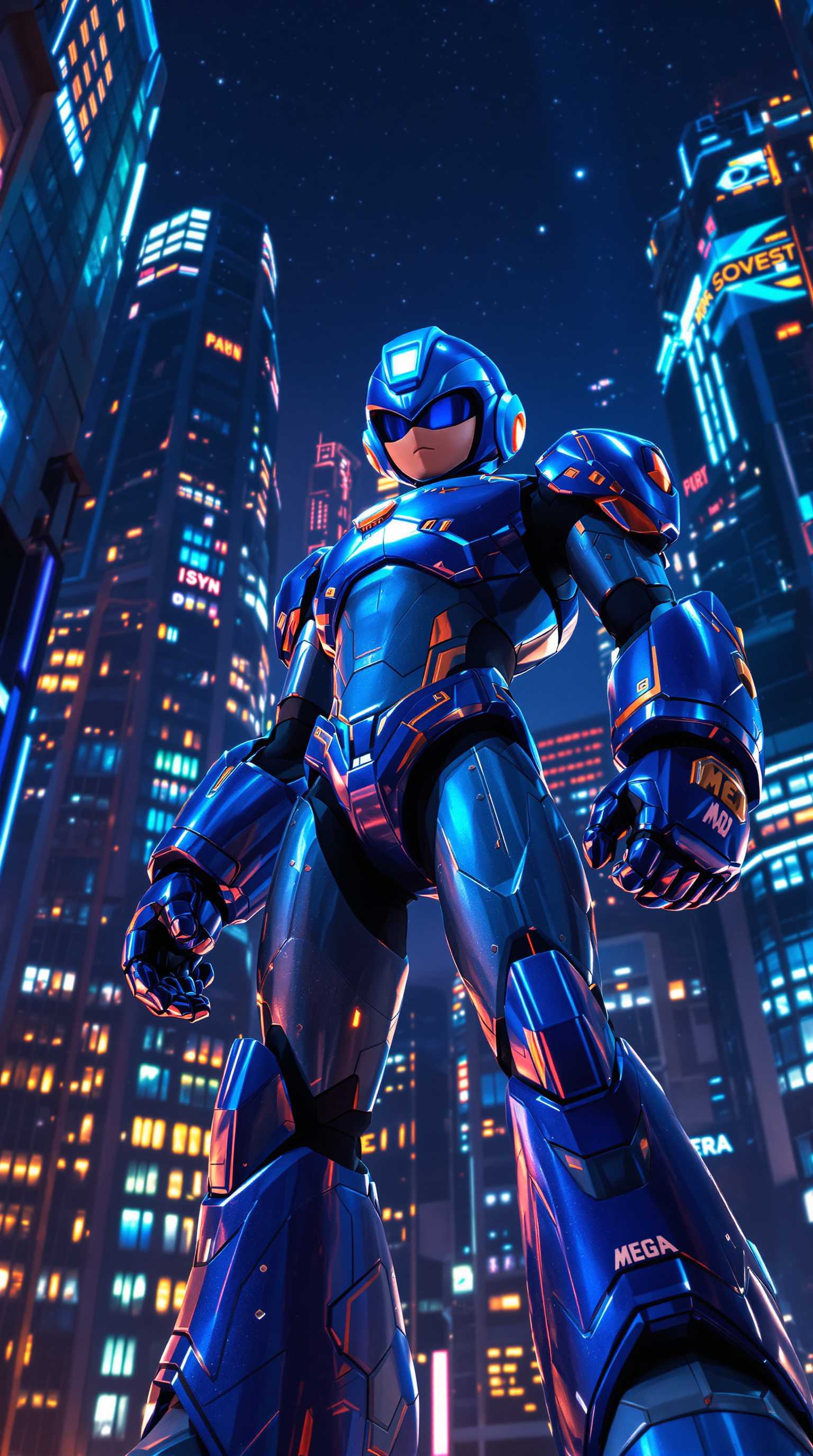 Neon Guardian of the Future City