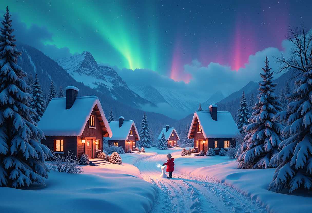 Winter Night Under the Aurora