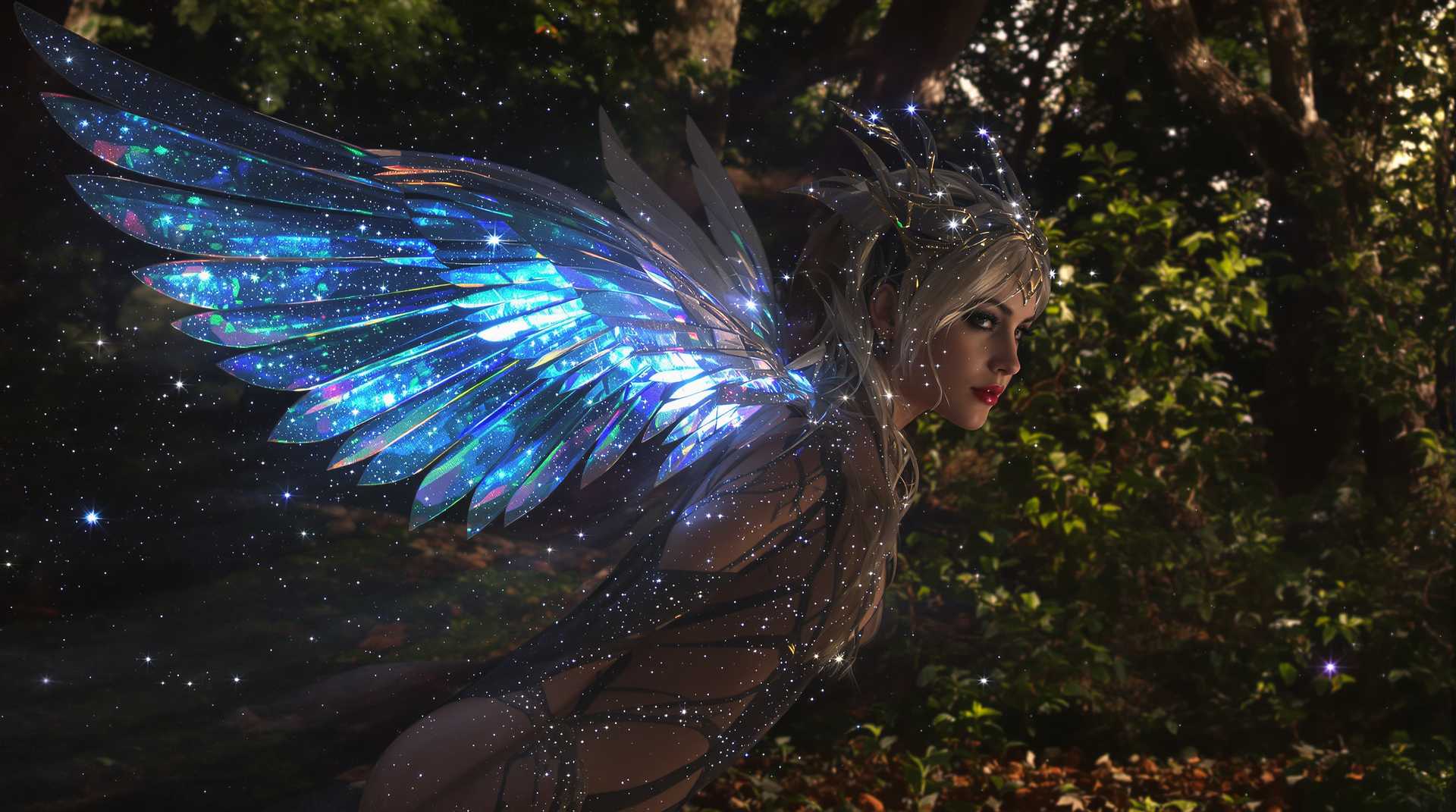 In the shadows of the enchanted forest resides a mysterious being known as Lumara. With iridescent wings that shimmer like the twilight sky, Lumara moves with an ethereal grace, leaving trails of ephemeral stardust in her wake. Her eyes, deep pools of ancient wisdom, hold secrets of forgotten realms, and her gentle touch radiates a healing energy that resonates with the pulse of nature itself. Lumara is attuned to the whispers of the wind and the murmurs of the trees, embodying the essence of the mystical. Her presence evokes a sense of wonder, as if she is a bridge between the known and the mystical unknown, a guardian of the secrets woven into the fabric of the universe. Legends speak of Lumara appearing in moments of cosmic significance, her purpose intertwined with the delicate balance of the unseen forces that govern the magical tapestry of existence.
