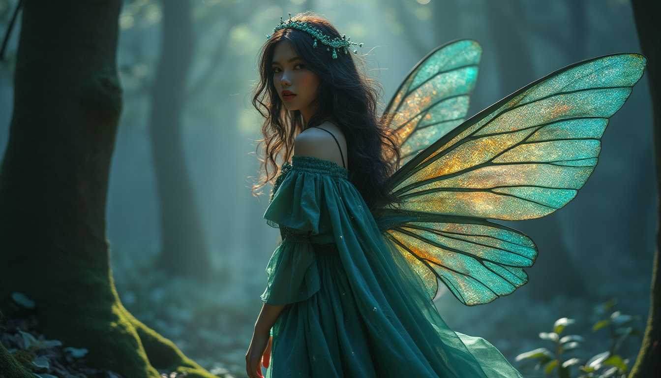 In the shadows of the enchanted forest resides a mysterious being known as Lumara. With iridescent wings that shimmer like the twilight sky, Lumara moves with an ethereal grace, leaving trails of ephemeral stardust in her wake. Her eyes, deep pools of ancient wisdom, hold secrets of forgotten realms, and her gentle touch radiates a healing energy that resonates with the pulse of nature itself. Lumara is attuned to the whispers of the wind and the murmurs of the trees, embodying the essence of the mystical. Her presence evokes a sense of wonder, as if she is a bridge between the known and the mystical unknown, a guardian of the secrets woven into the fabric of the universe. Legends speak of Lumara appearing in moments of cosmic significance, her purpose intertwined with the delicate balance of the unseen forces that govern the magical tapestry of existence.
