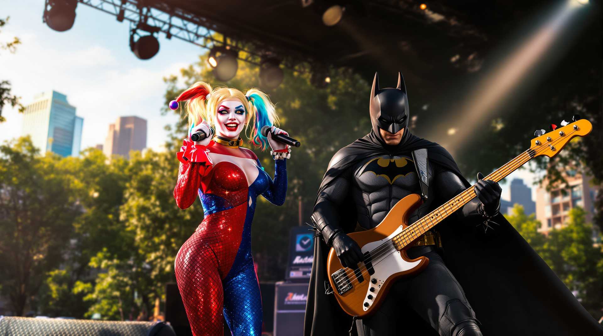 Harley Quinn and Batman in Concert