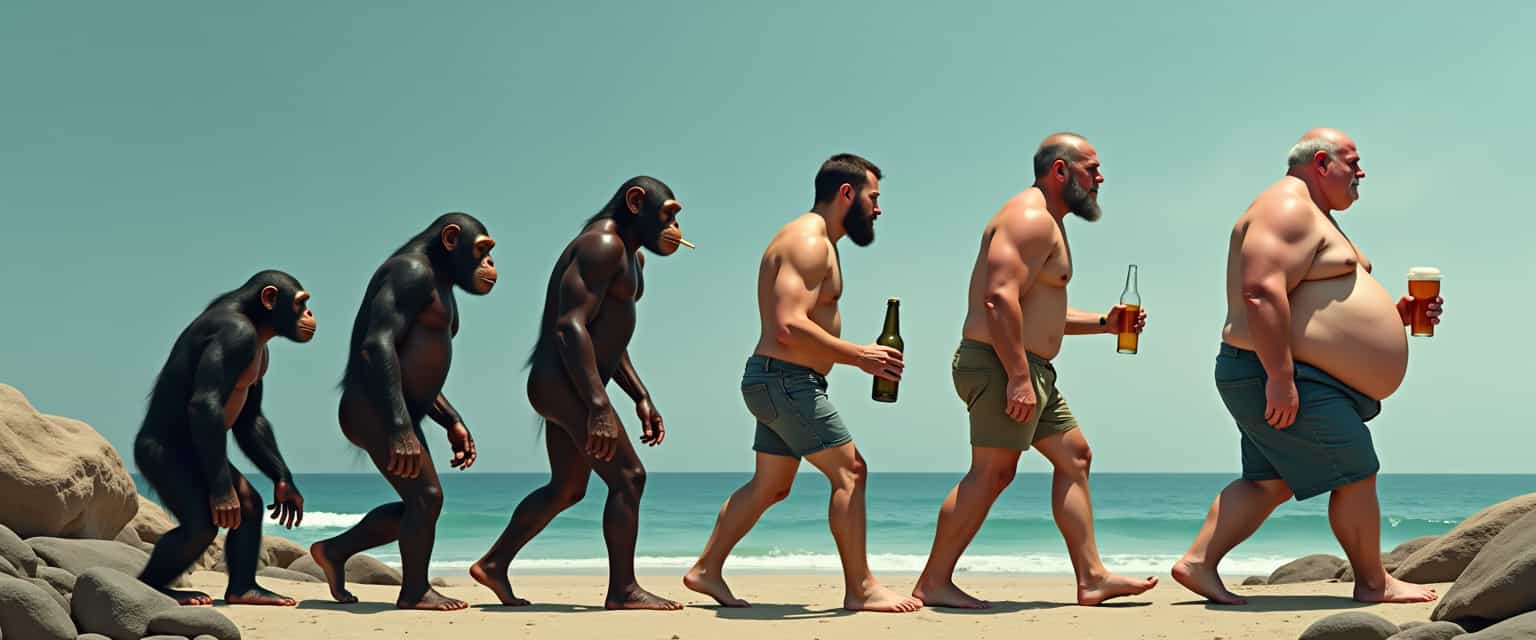 Evolution of Man From Ape to Beer