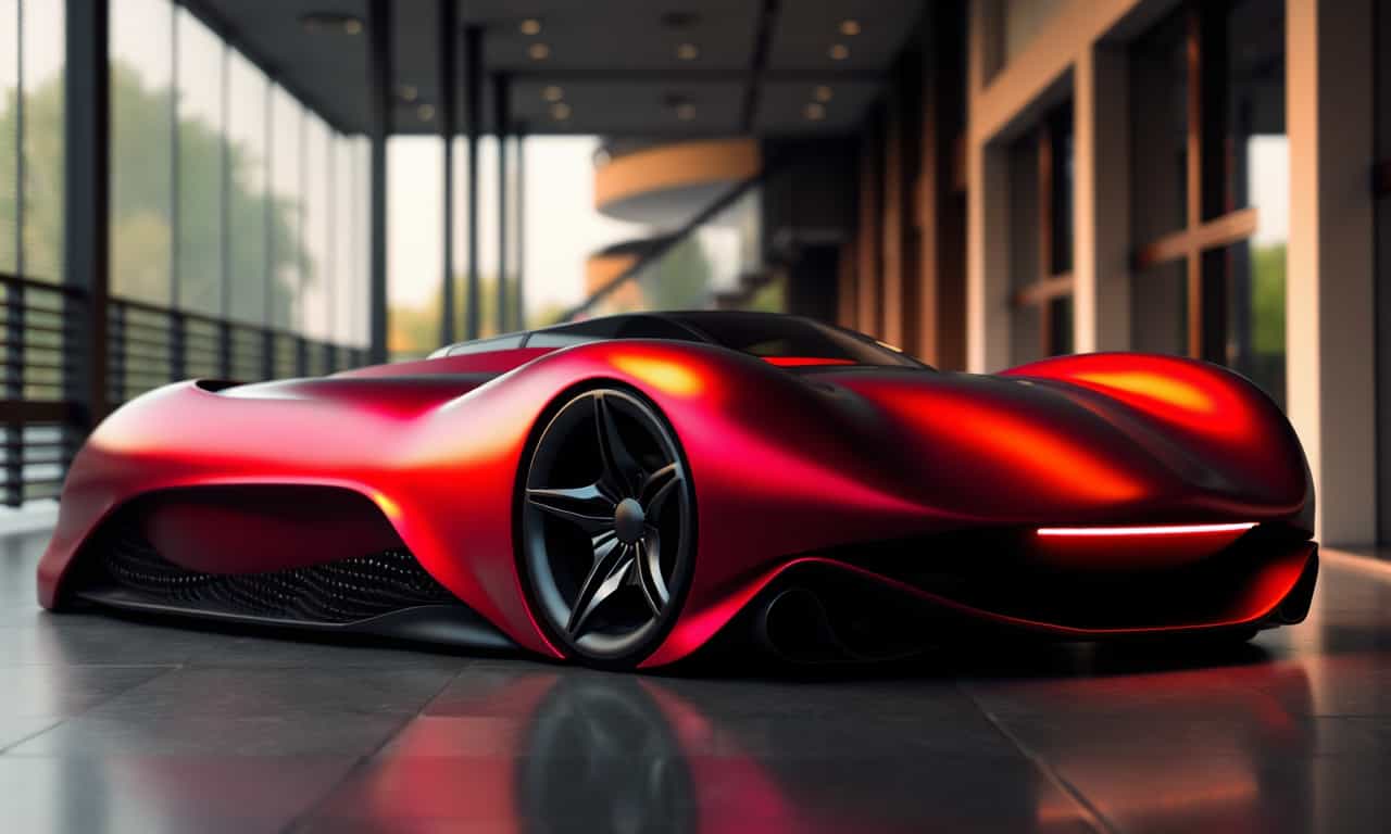 futuristic red ferrari