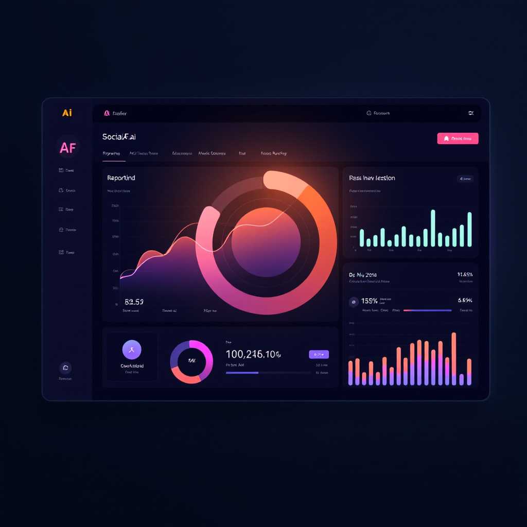create an advanced ai powered reporting dashboard for a site called SocialAF.ai