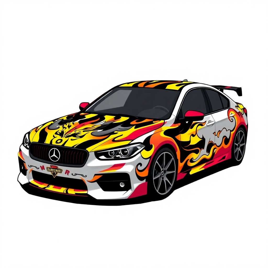 crazy car decals design
