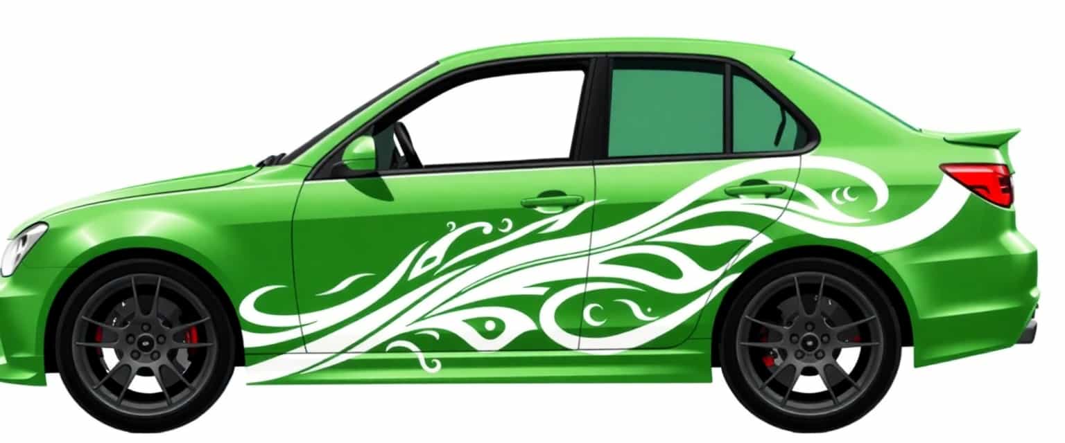 fancy car decal design color