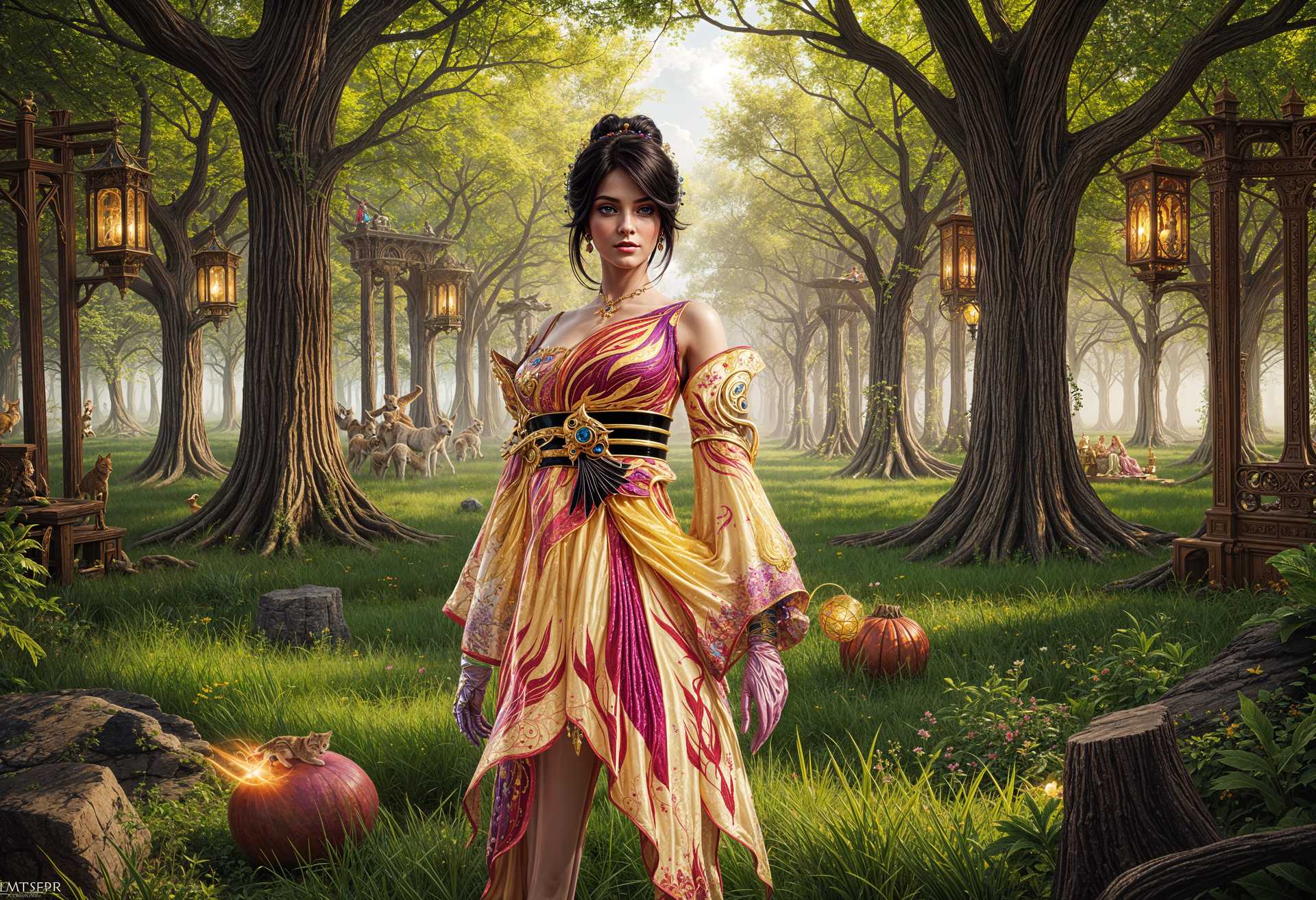 AI-generated image: fantasy, magical, vibrant colors, surreal, masterpiece, best quality, highres, sharp image, more det