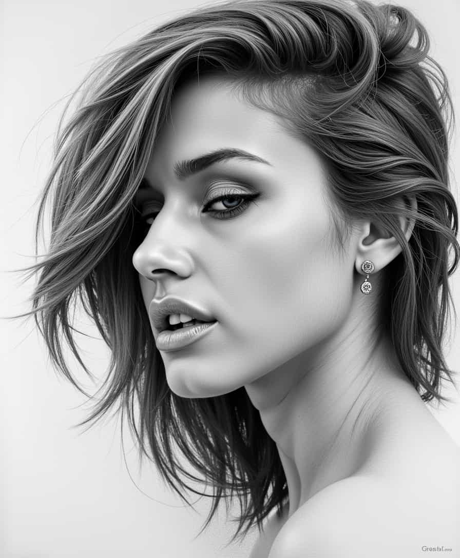 Elegant Profile in Monochrome