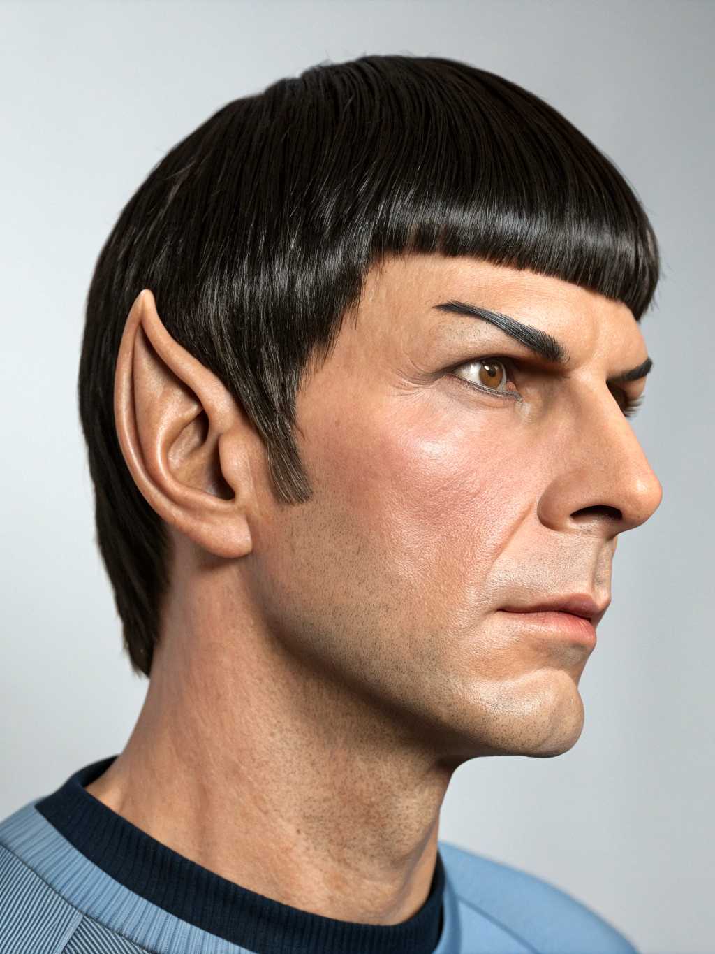 Profile of a Vulcan in Starfleet Uniform