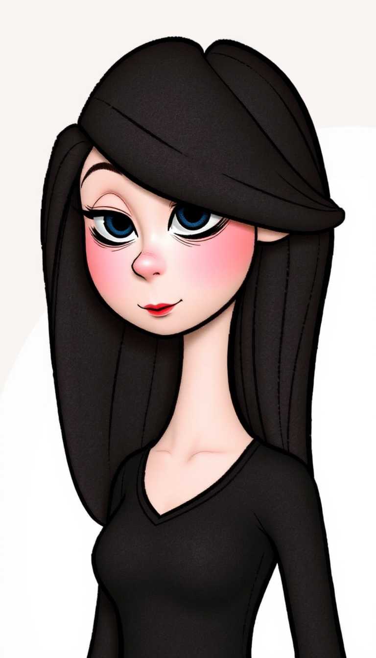 Stylized Animated Character in Black