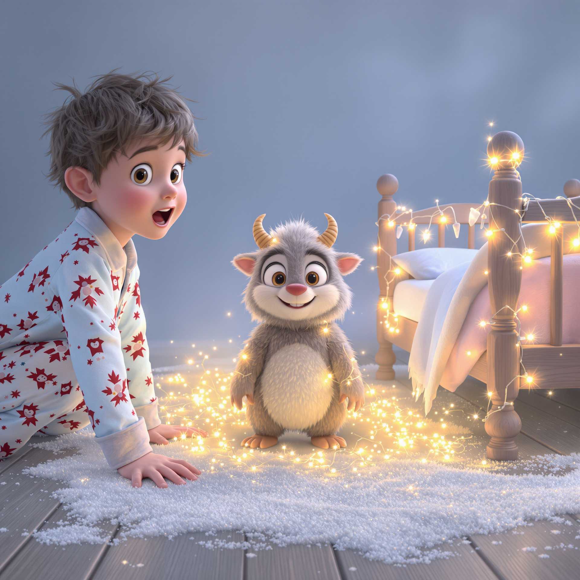 Enchanted Encounter: A Child and a Magical Creature
