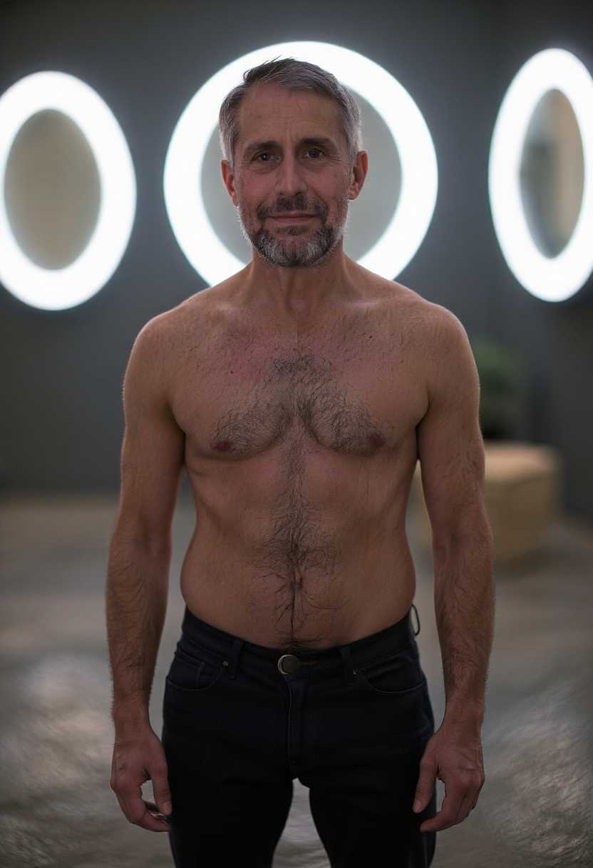 Dramatic lighting. The creator of Janus and The Utopia Experiments, Philip Carvel. 