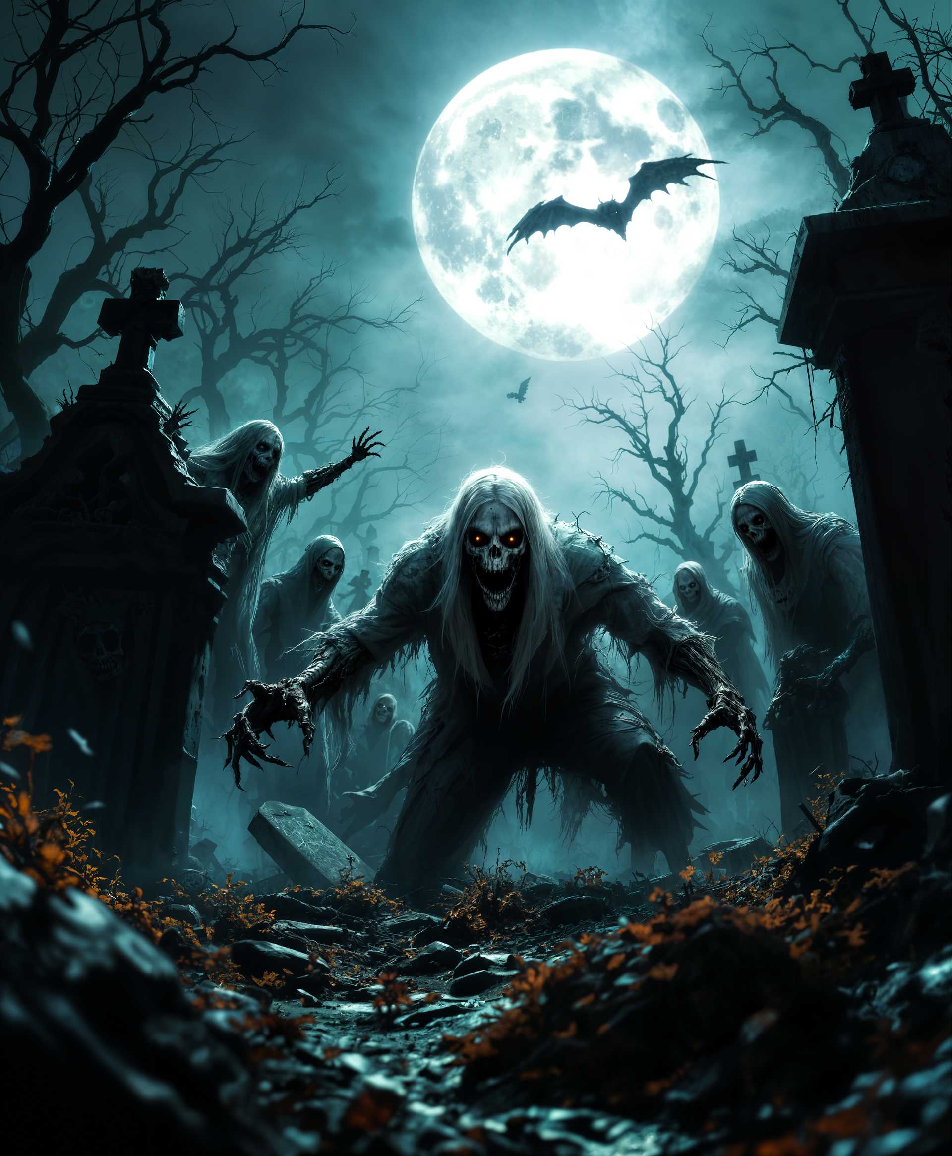 Night of the Living Dead: Moonlit Graveyard