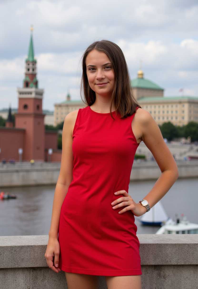 Red Dress by the River