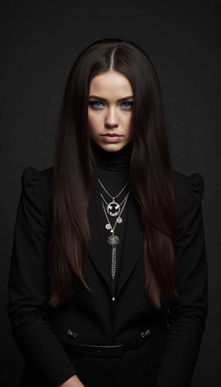 young woman, black magic